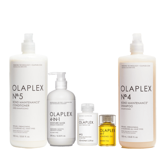 Olaplex Kit Hidratación Profunda Profesional | Shampoo y Acondicionador 1L + Mascarilla 4-in-1 + No.3 + No.7