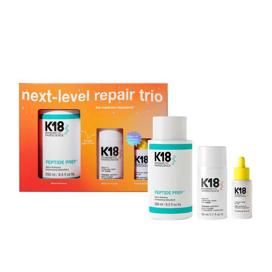 K18 NEXT-LEVEL REPAIR SET (SET REPARADOR Y ANTI-FRIZZ PARA CABELLO)